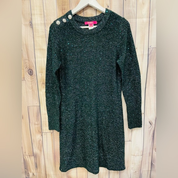 Lilly Pulitzer Dresses & Skirts - NWOT Women Lilly Pulitzer Morgen Sequin Sweater Dress Evergreen Metallic (Sz M)
